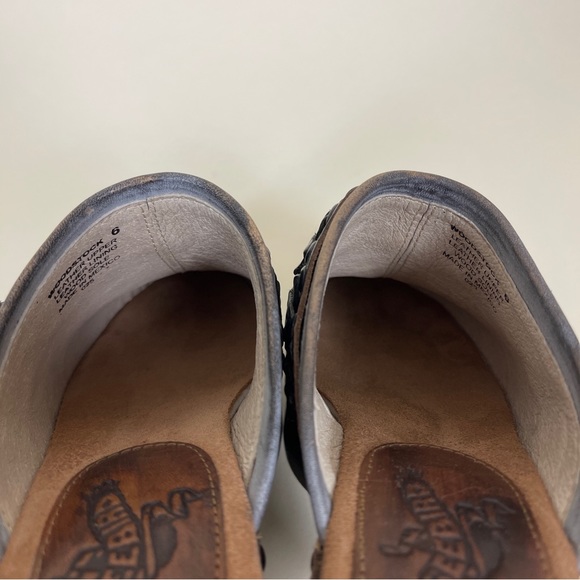 NWOT FREEBIRD Woodstock Fringe Mule Chunky Clog in Ice Multi Brown Leather - Picture 6 of 7